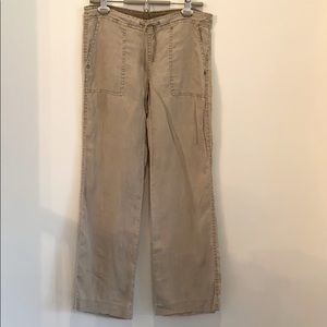 Michael Stars 100% linen beige wide leg pant XS
